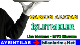 2015 Yılı Garson İş İlanları ve Arayan Firmalar