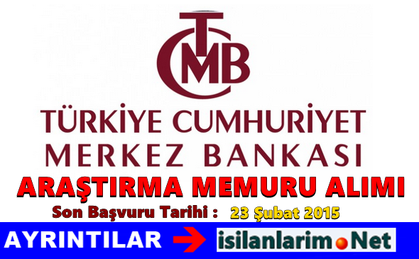 Merkez Bankası Araştırmacı Alımı 2015