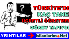 Türkiyede Kaç Tane Ücretli Öğretmen Var 2015 Yılı