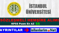 İstanbul Üniversitesi Sözleşmeli Hemşire Alımı
