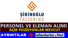 Şirinoğlu Faktoring Personel ve Eleman Alımı 2015