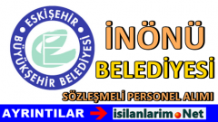 Eskişehir İnönü Belediyesi Sözleşmeli Personel Alımı