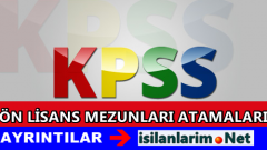 KPSS 2015 Haziran Ön Lisans Atama Bekleyen Bölümler