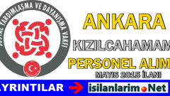 Ankara Kızılcahamam SYDV 2015 Personel Alımı İlanı