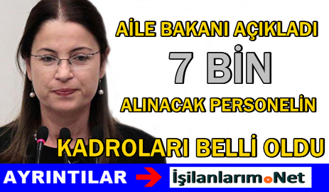 Aile Bakanlık 7 Bin Personel Kadrosu