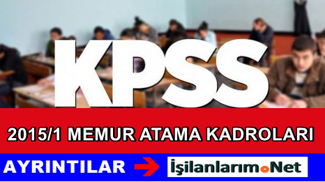 KPSS 201511 Memur Ataması