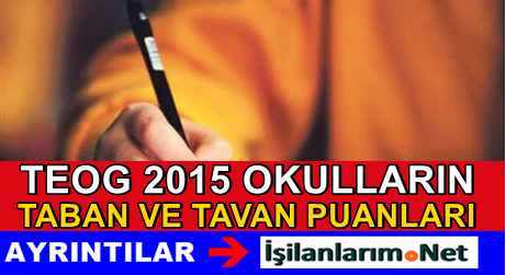 TEOG 2015 Okul Taban Puanları
