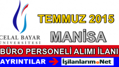 Celal Bayar Üniversitesi 4/B Sözleşmeli Personel Alımı İlanı