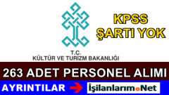 Kültür ve Turizm Bakanlığı 263 Sözleşmeli Personel Alımı