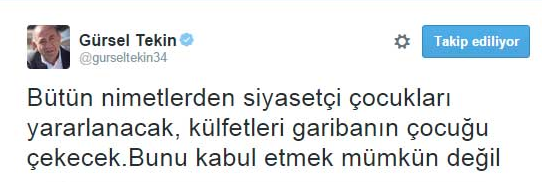 Gürsel Tekin Bedelli Twitter