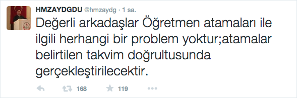 Hamza Aydoğdu Twitter Açıklama