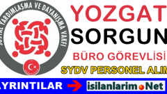 Yozgat Sorgun SYDV Personel Görevli Alımı İlanı 2015