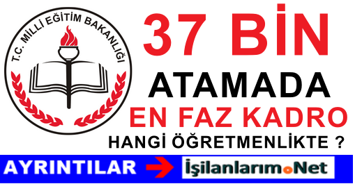 37 BİN ATAMA EN FAZLA KADRO DAĞILIMI