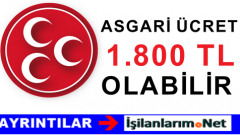 MHP Asgari Ücreti 1.800 TL Yapmak İçin Kaynak Arıyor
