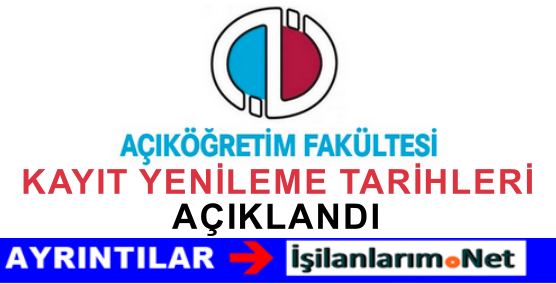 AÖF KAYIT YENİLEME 12-23 EKİM 2015