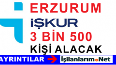 İŞKUR Erzurum’da 3 BİN 500 Geçici İşçi Alımı Yapacak