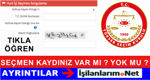 İNTERNETTEN SEÇMEN KAYDI SORGULA