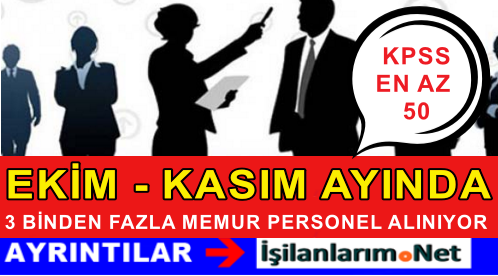 EKİM KASIM MEMUR İŞÇİ PERSONEL ALIMI KPSS