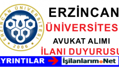 Erzincan Üniversitesine Sınavla Avukat Alımı Yapılıyor