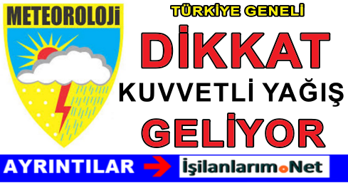 KUVVETLİ YAĞIŞ UYARISI EKİM AYI