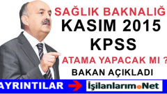 Sağlık Bakanlığı Kasım KPSS Atamasında Alım Yapacak Mı
