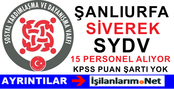 SYDV SİVEREK PERSONEL ALIMI 2015