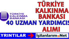 Türkiye Kalkınma Bankası Uzman Yardımcısı Personel Alımı İlanı
