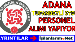 Adana Tufanbeyli SYDV Personel Alımı 2016