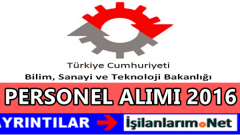 Bilim Sanayi ve Teknoloji Bakanlığı Personel Alımı 2016